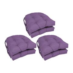 16-inch Solid Twill U-shaped Tufted Chair Cushions (Set of 6)  916X16US-T-6CH-TW-GP