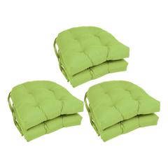 16-inch Solid Twill U-shaped Tufted Chair Cushions (Set of 6)  916X16US-T-6CH-TW-ML
