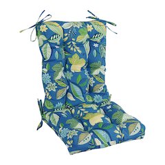 18-inch by 38-inch Spun Polyester Patterned Outdoor Tufted Chair Cushion