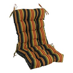18-inch by 38-inch Spun Polyester Patterned Outdoor Tufted Chair Cushion