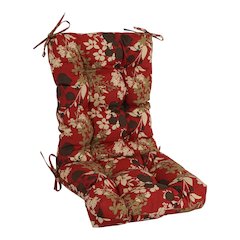 18-inch by 38-inch Spun Polyester Patterned Outdoor Tufted Chair Cushion