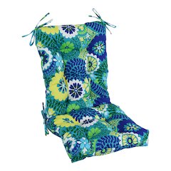 18-inch by 38-inch Spun Polyester Patterned Outdoor Tufted Chair Cushion
