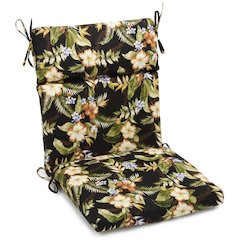 18-inch by 38-inch Spun Polyester Patterned Outdoor Squared Chair Cushion