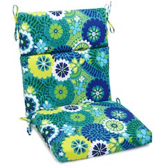 18-inch by 38-inch Spun Polyester Patterned Outdoor Squared Chair Cushion