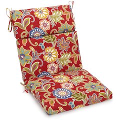 18-inch by 38-inch Spun Polyester Patterned Outdoor Squared Chair Cushion