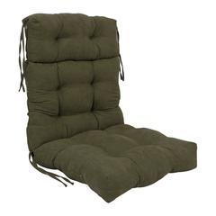 20-inch by 42-inch Solid Microsuede Tufted Chair Cushion