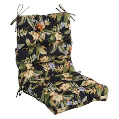 20-inch by 42-inch Spun Polyester Patterned Outdoor Tufted Chair Cushion