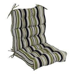 20-inch by 42-inch Spun Polyester Patterned Outdoor Tufted Chair Cushion