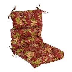 20-inch by 42-inch Spun Polyester Patterned Outdoor Tufted Chair Cushion