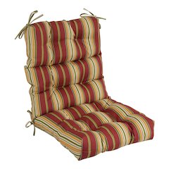 20-inch by 42-inch Spun Polyester Patterned Outdoor Tufted Chair Cushion