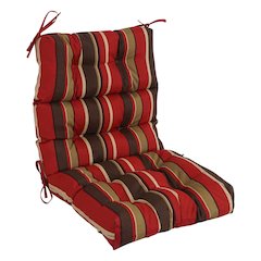 20-inch by 42-inch Spun Polyester Patterned Outdoor Tufted Chair Cushion