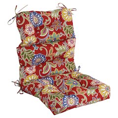20-inch by 42-inch Spun Polyester Patterned Outdoor Tufted Chair Cushion