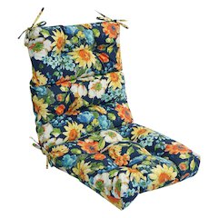 20-inch by 42-inch Spun Polyester Patterned Outdoor Tufted Chair Cushion