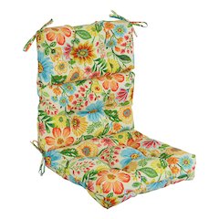 20-inch by 42-inch Spun Polyester Patterned Outdoor Tufted Chair Cushion