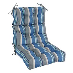 20-inch by 42-inch Spun Polyester Patterned Outdoor Tufted Chair Cushion