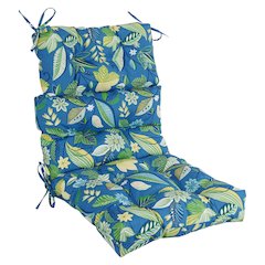 22-inch by 45-inch Spun Polyester Patterned Outdoor Tufted Chair Cushion