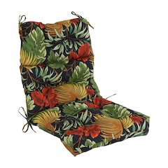 22-inch by 45-inch Spun Polyester Patterned Outdoor Tufted Chair Cushion