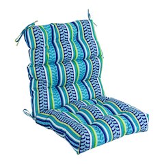 22-inch by 45-inch Spun Polyester Patterned Outdoor Tufted Chair Cushion