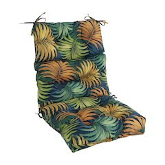 22-inch by 45-inch Spun Polyester Patterned Outdoor Tufted Chair Cushion