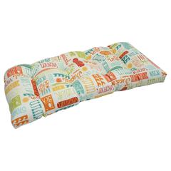 42-inch by 19-inch U-Shaped Patterned Spun Polyester Tufted Settee/Bench Cushion 93180-LS-JO16-12