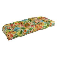 42-inch by 19-inch U-Shaped Patterned Spun Polyester Tufted Settee/Bench Cushion  93180-LS-REO-60