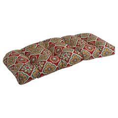 42-inch by 19-inch U-Shaped Patterned Spun Polyester Tufted Settee/Bench Cushion  93180-LS-REO-63