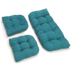 U-Shaped Microsuede Tufted Settee Cushion Set (Set of 3)