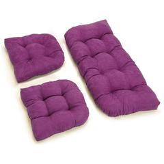 U-Shaped Microsuede Tufted Settee Cushion Set (Set of 3)  93180-S3-MS-UV
