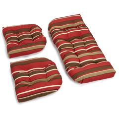 U-Shaped Spun Polyester Tufted Settee Cushion Set (Set of 3)