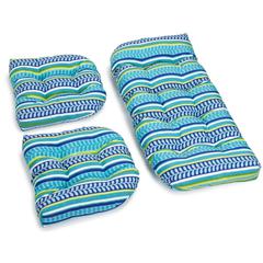 U-Shaped Spun Polyester Tufted Settee Cushion Set (Set of 3)