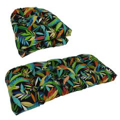 U-Shaped Spun Polyester Tufted Settee Cushion Set (Set of 3)