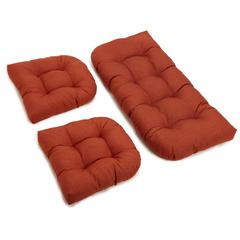 U-Shaped Spun Polyester Tufted Settee Cushion Set (Set of 3)