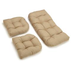 U-Shaped Spun Polyester Tufted Settee Cushion Set (Set of 3)