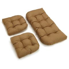 U-Shaped Spun Polyester Tufted Settee Cushion Set (Set of 3)