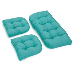 U-Shaped Spun Polyester Tufted Settee Cushion Set (Set of 3)