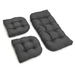 U-Shaped Spun Polyester Tufted Settee Cushion Set (Set of 3)