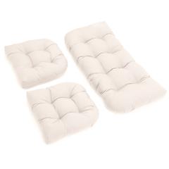 U-Shaped Twill Tufted Settee Cushion Set (Set of 3)