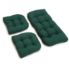 U-Shaped Twill Tufted Settee Cushion Set (Set of 3)