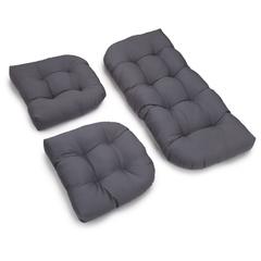 U-Shaped Twill Tufted Settee Cushion Set (Set of 3)
