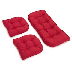 U-Shaped Twill Tufted Settee Cushion Set (Set of 3)