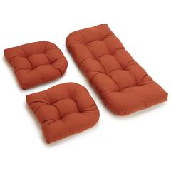 U-Shaped Twill Tufted Settee Cushion Set (Set of 3)
