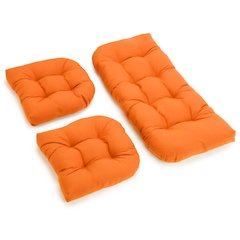 U-Shaped Twill Tufted Settee Cushion Set (Set of 3)