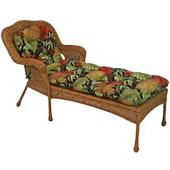 74-inch by 19-inch U-shaped Outdoor Patterned Polyester Chaise Lounge Cushion