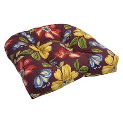 19-inch U-Shaped Spun Polyester Outdoor Tufted Dining Chair Cushion