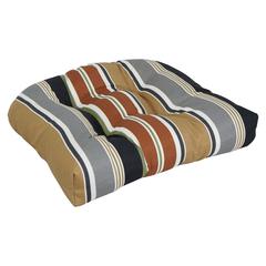 19-inch U-Shaped Spun Polyester Outdoor Tufted Dining Chair Cushion