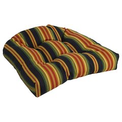 19-inch U-Shaped Patterned Spun Polyester Tufted Dining Chair Cushion