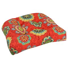 19-inch U-Shaped Patterned Spun Polyester Tufted Dining Chair Cushion