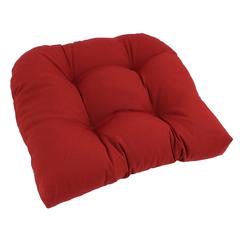 19-inch U-Shaped Twill Tufted Dining Chair Cushion, Ruby Red
