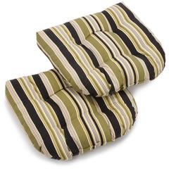 19-inch U-Shaped Outdoor Spun Polyester Tufted Dining Chair Cushion (Set of 2)