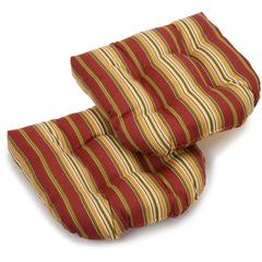 19-inch U-Shaped Outdoor Spun Polyester Tufted Dining Chair Cushion (Set of 2)